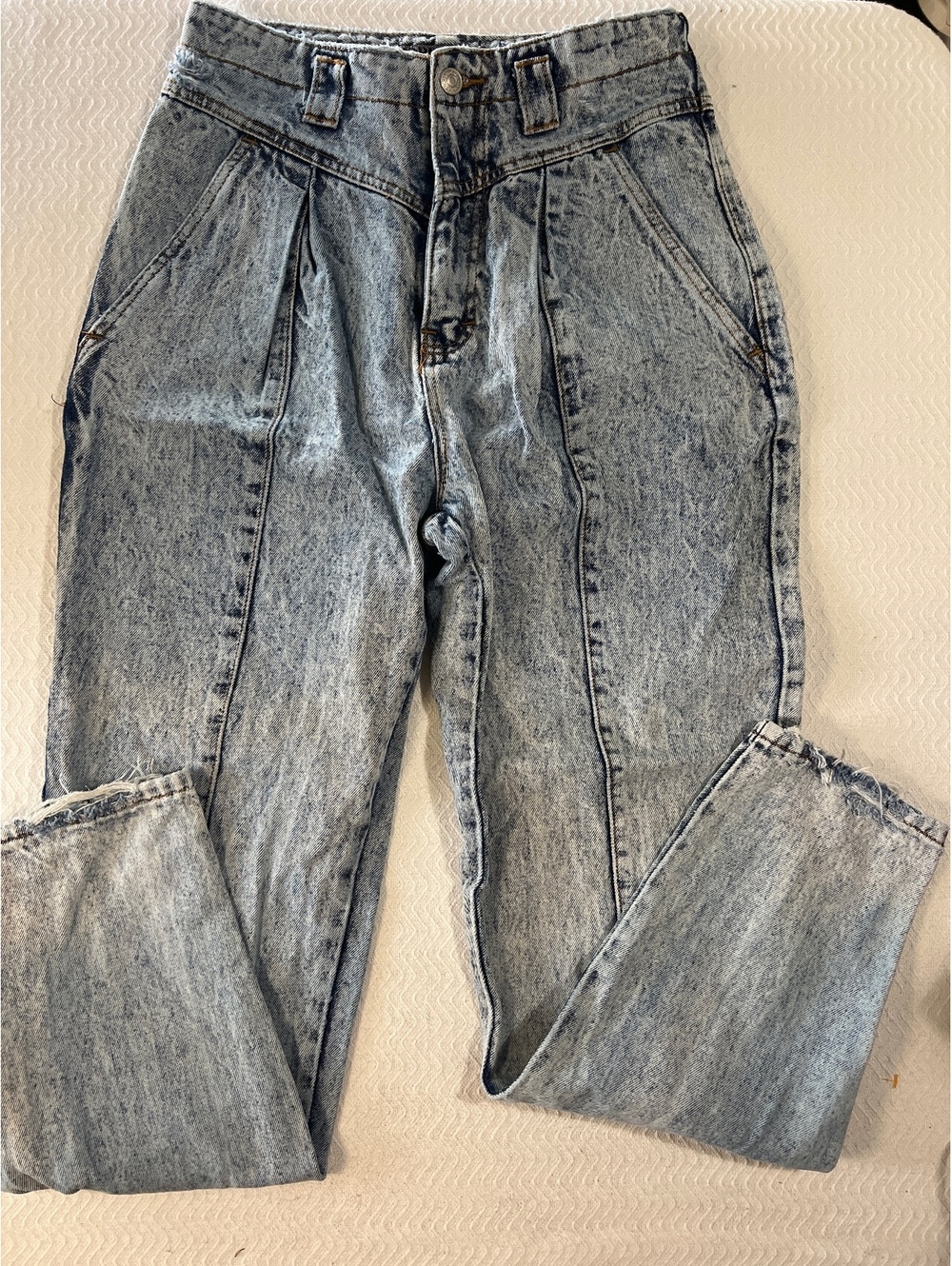 80s Jordache Acid Wash Pleated High Rise Tapered Leg Sz 10